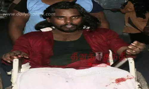 ஆஸ்பத்திரியில் சிகிச்சைக்கு வந்த கைதி கையை அறுத்துக்கொண்டதால் பரபரப்பு