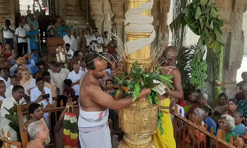 நாமக்கல்லில் நரசிம்மசாமி கோவில் தேர்த்திருவிழா கொடியேற்றத்துடன் தொடங்கியது