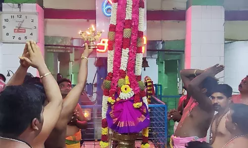 பெருமாநல்லூர் கொண்டத்து காளியம்மன் கோவில் குண்டம் மற்றும் தேர்த்திருவிழா கொடியேற்றத்துடன் தொடங்கியது.