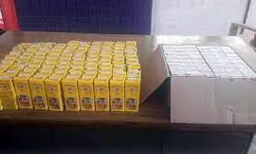 மது பாக்கெட்டுகள் பறிமுதல்