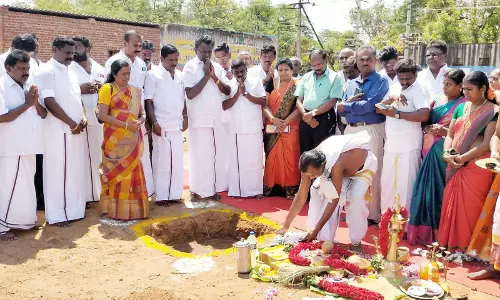 செண்பகவல்லி அம்மன் கோவிலில் திருமண மண்டபம் கட்டும் பணி தொடக்கம்