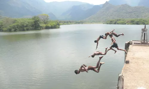 அணையில் உற்சாக குளியல்