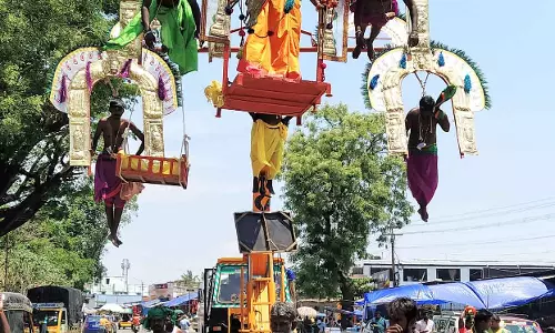 பழனி முருகன் கோவிலுக்கு பறவைக்காவடி எடுத்து வந்த பக்தர்கள்
