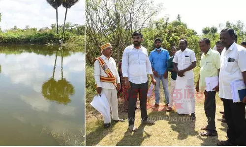 குளம் புனரமைப்பு, வகுப்பறை கட்டுமான பணிகள் கலெக்டர் அருண்தம்புராஜ் ஆய்வு