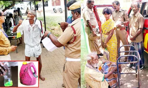 டீசல் ஊற்றி தீக்குளிக்க முயன்ற தி.மு.க. தொண்டரால் பரபரப்பு