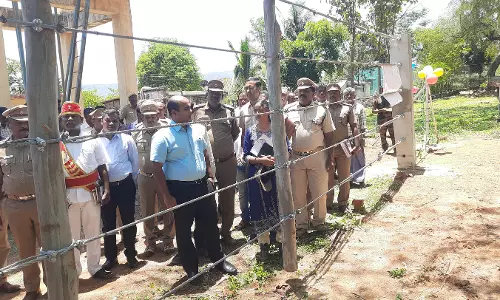 தேன்கனிக்கோட்டை வனப்பகுதியில் இரும்பு வேலி அமைக்கும் பணிகளை கலெக்டர் ஆய்வு