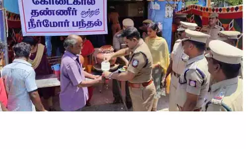 அரியலூர் மாவட்ட போலீசார் சார்பில் தண்ணீர் பந்தல் திறப்பு