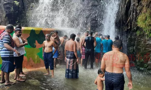 பாபநாசம் அகஸ்தியர் அருவியில் சுற்றுலா பயணிகள் குவிந்தனர்