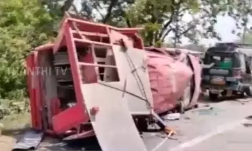 பீகார் கவர்னரின் பாதுகாப்பு வாகனம் கவிழ்ந்து விபத்து