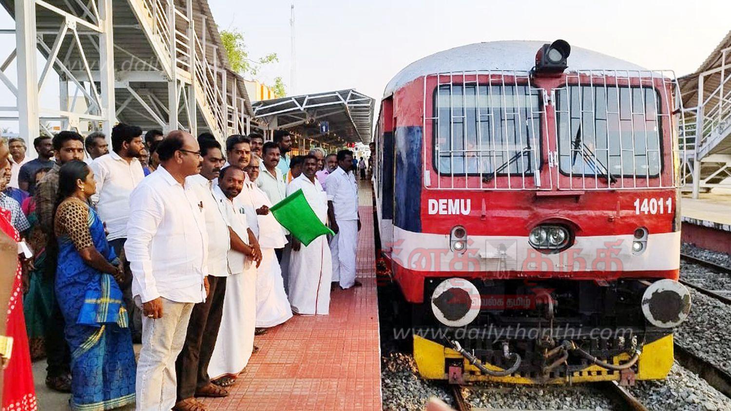 Demo passenger express train from Thiruthurapundi to Trichy