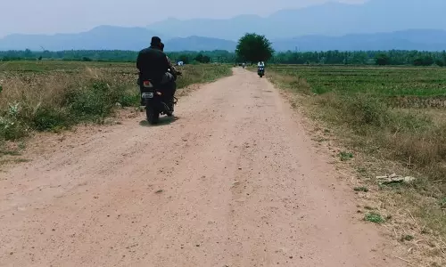 கம்பம்-நாராயணத்தேவன்பட்டி இடையேகுண்டும், குழியுமான சாலை :சீரமைக்க விவசாயிகள் வலியுறுத்தல்