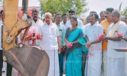ரூ.1 கோடி மதிப்பில் இருவழிச்சாலை பணி தமிழரசி எம்.எல்.ஏ. தொடங்கி வைத்தார்