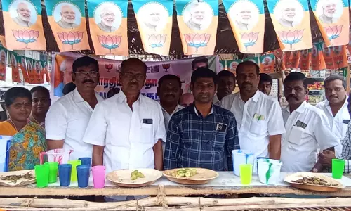 திருச்செங்கோட்டில் பா.ஜனதா சார்பில் நீர்மோர் பந்தல் திறப்பு விழா