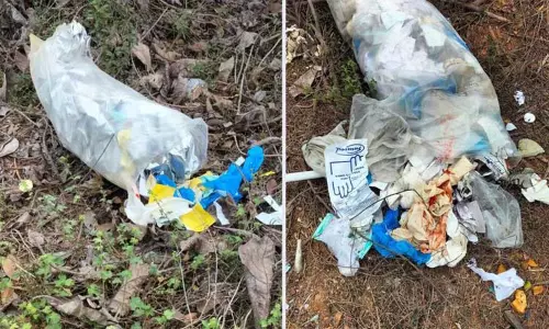 கடலூர் அருகே விளைநிலங்களில்மூட்டை மூட்டையாக கொட்டப்பட்டுள்ள மருத்துவ கழிவுகள்அப்புறப்படுத்த பொதுமக்கள் கோரிக்கை