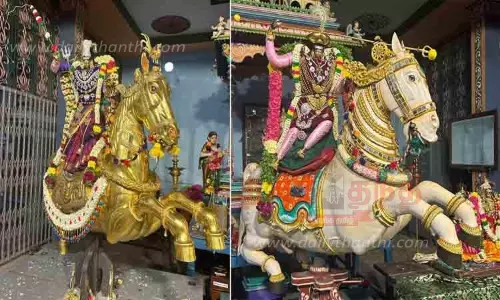 குதிரை வாகனத்தில் அம்பாள்-சுவாமி குதிரை வாகனத்தில் அம்பாள்-சுவாமி