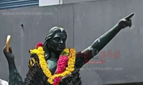 கண்ணகி சிலைக்கு மாலை அணிவித்து மரியாதை