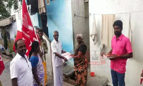 மார்க்சிஸ்ட் கம்யூனிஸ்டு கட்சியினர் நடைபயணம்