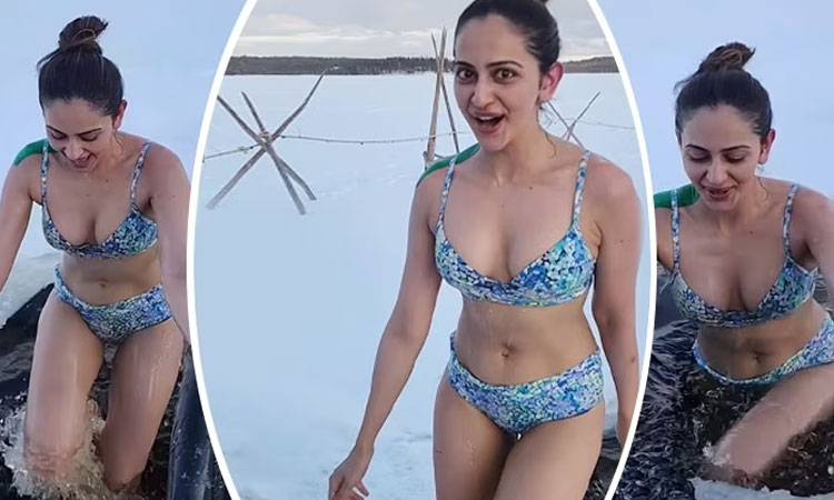 உறைய வைக்கும் குளிரில் உள்ளாடையுடன் ரகுல் பிரீத் சிங் கவர்ச்சி குளியல்...! போட்ட - வைரலாகும் வீடியோ