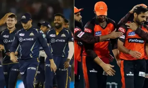 குஜராத் அணியின் முன்னேற்றத்துக்கு முட்டுக்கட்டை போடுமா ஐதராபாத்? - இன்று மோதல்