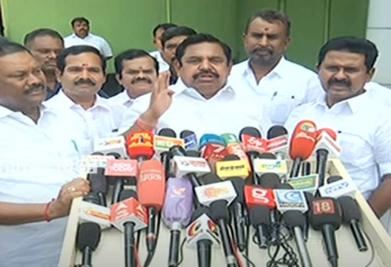 தார்மீக பொறுபேற்று முதல் அமைச்சர் ராஜினாமா செய்ய வேண்டும்:  அதிமுக பொதுச்செயலாளர் எடப்பாடி பழனிசாமி