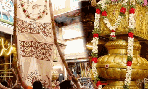 உலகப் பிரசித்தி பெற்ற திருநள்ளாறு சனீஸ்வர பகவான் கோயில் பிரம்மோற்சவ விழா கொடியேற்றத்துடன் தொடங்கியது