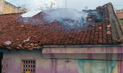 கியாஸ் கசிவு காரணமாக தீ விபத்து