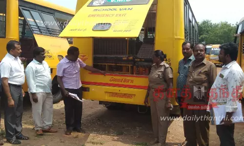 அந்தியூரில் 304 பள்ளிக்கூட வாகனங்கள் ஆய்வு