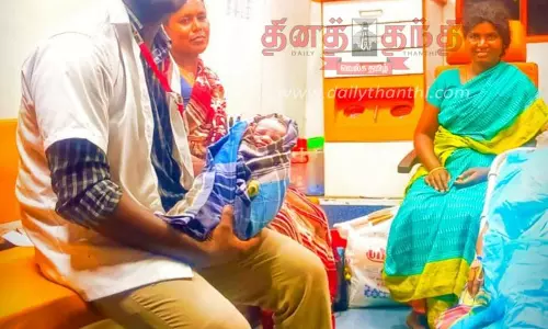 கே.என்.பாளையம் அருகே 108 ஆம்புலன்சில் பெண்ணுக்கு பிரசவம்; அழகான பெண் குழந்தை பிறந்தது