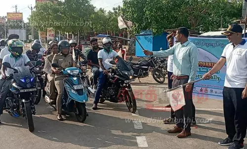 ராமேசுவரத்தில், இருசக்கர வாகன பிரசாரம்