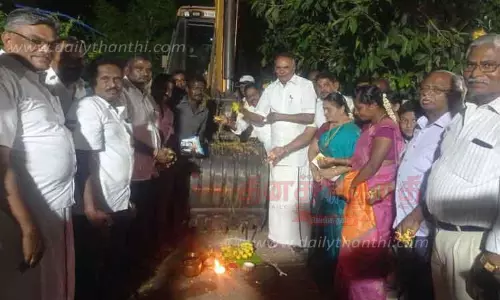 ரூ.1.34 கோடியில் புதிய சாலை அமைக்கும் பணி-சபாநாயகர் அப்பாவு தொடங்கி வைத்தார்