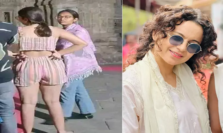 கோவிலுக்குள் ஷார்ட்ஸ் அணிந்து சென்ற பெண் - படத்தை பகிர்ந்து கங்கனா ஆவேசம்