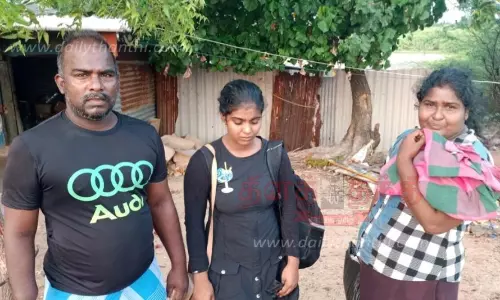 இலங்கையில் இருந்து மகளுடன்தனுஷ்கோடிக்கு தப்பி வந்த தம்பதி