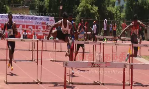 நெல்லையில் மாநில தடகள போட்டி; வீரர்-வீராங்கனை புதிய சாதனை