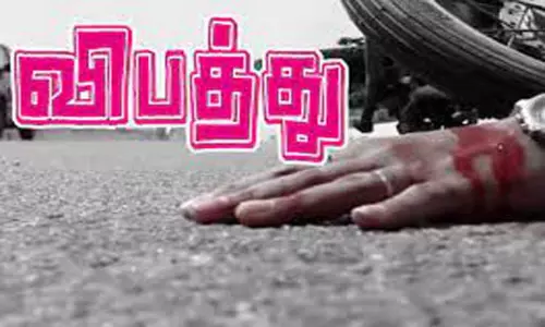 லாரி மோதி தனியார் நிறுவன ஊழியர் சாவு லாரி மோதி தனியார் நிறுவன ஊழியர் சாவு