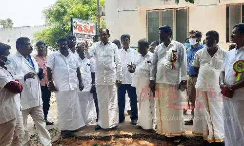 டயாலிசிஸ் பிரிவு கட்டுமான பணிக்கு இடம் தேர்வு பணியை ப.சிதம்பரம் ஆய்வு