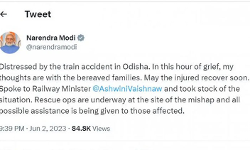 ஒடிசா ரெயில் விபத்து : பிரதமர் மோடி நேரில் ஆய்வு...! ஒடிசா ரெயில் விபத்து : பிரதமர் மோடி நேரில் ஆய்வு...!