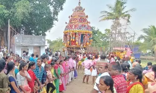 பள்ளக்கொள்ளை கிராமத்தில் காளியம்மன் கோவில் தேரோட்டம்