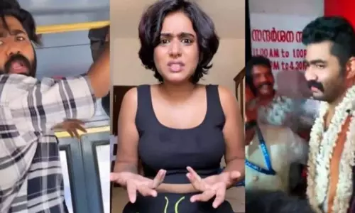 பஸ்சில் நடிகை முன்பு ஆபாச சைகையில் ஈடுபட்ட நபர்:  ஜாமினில் வெளியே வந்தவருக்கு மாலை போட்டு மரியாதை...!