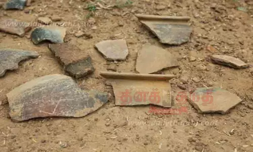 பழங்கால பானை ஓட்டு கீறல்கள் கண்டுபிடிப்பு