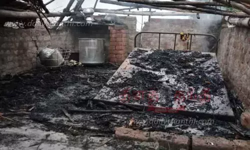 ஓலை வீடு எரிந்து நாசம்