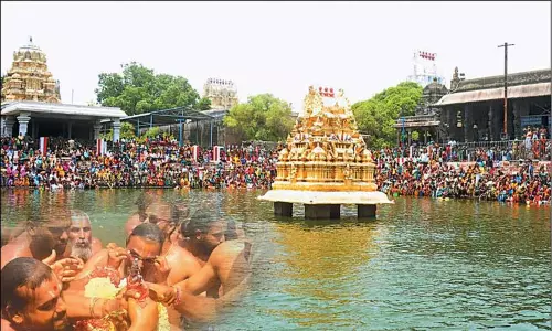 காஞ்சீபுரம் வரதராஜ பெருமாள் கோவில் தீர்த்தவாரி திருவிழா காஞ்சீபுரம் வரதராஜ பெருமாள் கோவில் தீர்த்தவாரி திருவிழா