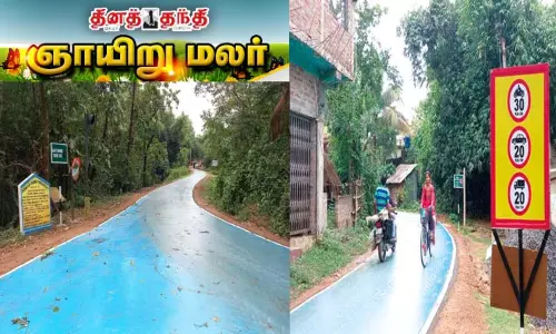 சுற்றுச்சூழலை காக்கும் நீல நிற சாலை சுற்றுச்சூழலை காக்கும் நீல நிற சாலை