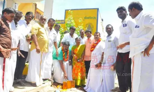 மேல்நிலை நீர்த்தேக்க தொட்டிக்கு அடிக்கல் நாட்டு விழா