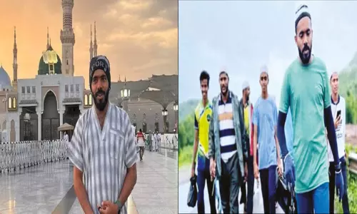 ஹஜ் புனித பயணமாக நடந்து சென்று மெக்காவை அடைந்த கேரள வாலிபர்