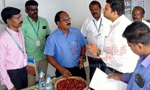 மிளகாய் வணிக வளாகத்தில் சப்-கலெக்டர் ஆய்வு