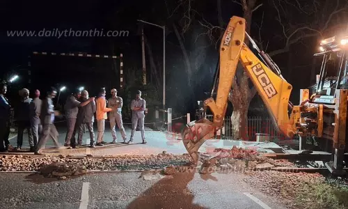 மேட்டுப்பாளையம்-சூலக்கல் இடையே தண்டவாள சீரமைப்பு பணி