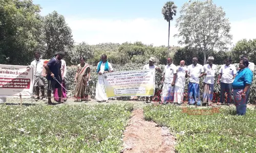 பயிர்களை விலங்குகளிடமிருந்து பாதுகாக்க விவசாயிகளுக்கு செயல் விளக்கம் பயிற்சி!