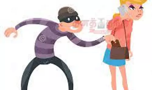 தூங்கிய பெண்ணிடம் நகை பறித்த மர்மநபர்-அம்மன் தாலியையும் பறித்து ஓட்டம்