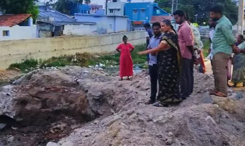 தங்கம்மாள் ஓடையில் நகராட்சி பொறியாளர் ஆய்வு