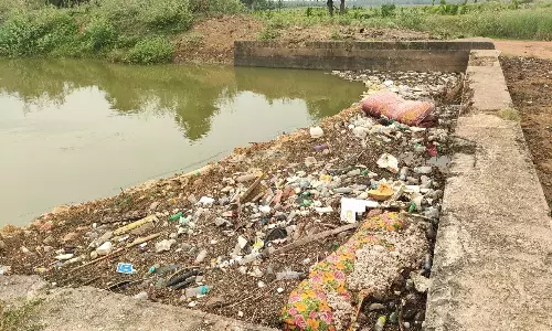 கல்லணை கால்வாயில் பிளாஸ்டிக்,குப்பை கழிவுகளால் தண்ணீர் தேங்கும் அபாயம்